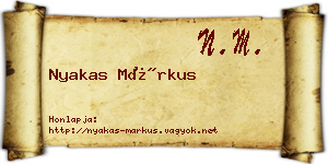 Nyakas Márkus névjegykártya